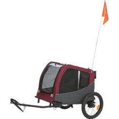 Fahrrad-Anhänger, M: 66 × 74 × 76/136 cm, grau/rot