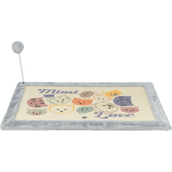 Kratzmatte Mimi mit Spielzeug, 70 × 45 cm, grau