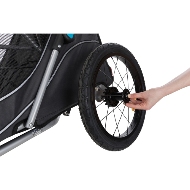Fahrrad-Anhänger, Schnell-Falt-Funktion S: 58 × 93 × 74/114 cm grau